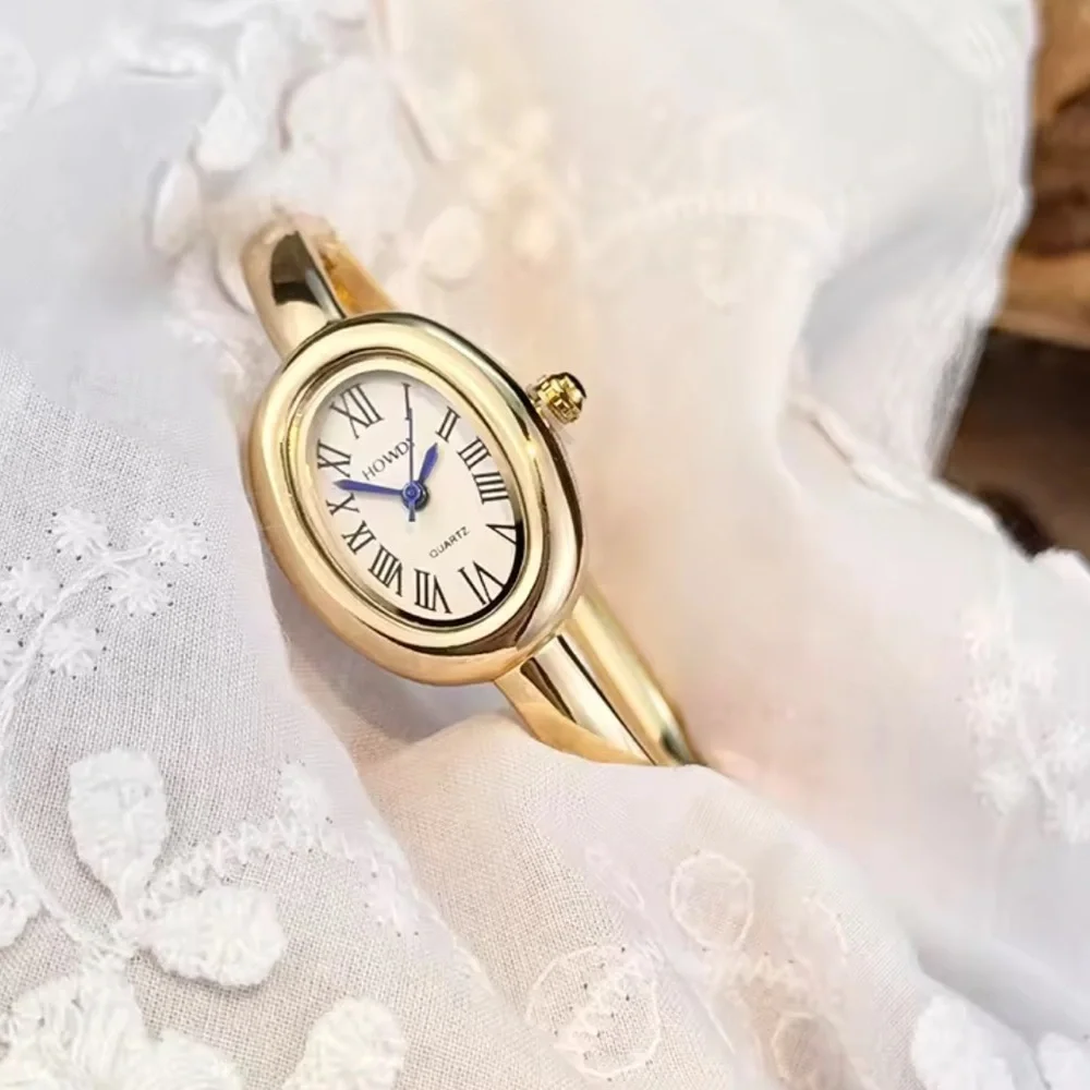 Baignoire Vintage Gold&Silver Oval Bracelet Watch Set